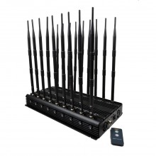 Newest Remote Controlled 18 Antennas High Power Cell phone Signal Jammer WiFi Lojack VHF UHF All GPS Bands Blocker