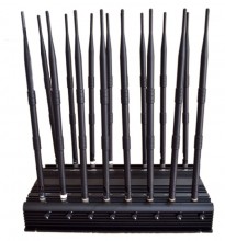 16 Antennas Adjustable Powerful 3G 4G phone jammer & WiFi UHF VHF GPS Lojack All Bands Signal Blocker of Global Version