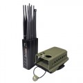 10 Antennas Plus Portable Mobile Phone Signal Jammer LOJACK GPS Wi-Fi Signal Blocker Bigger Hot Sink & Battery 7Watt Jamming up to 20m 